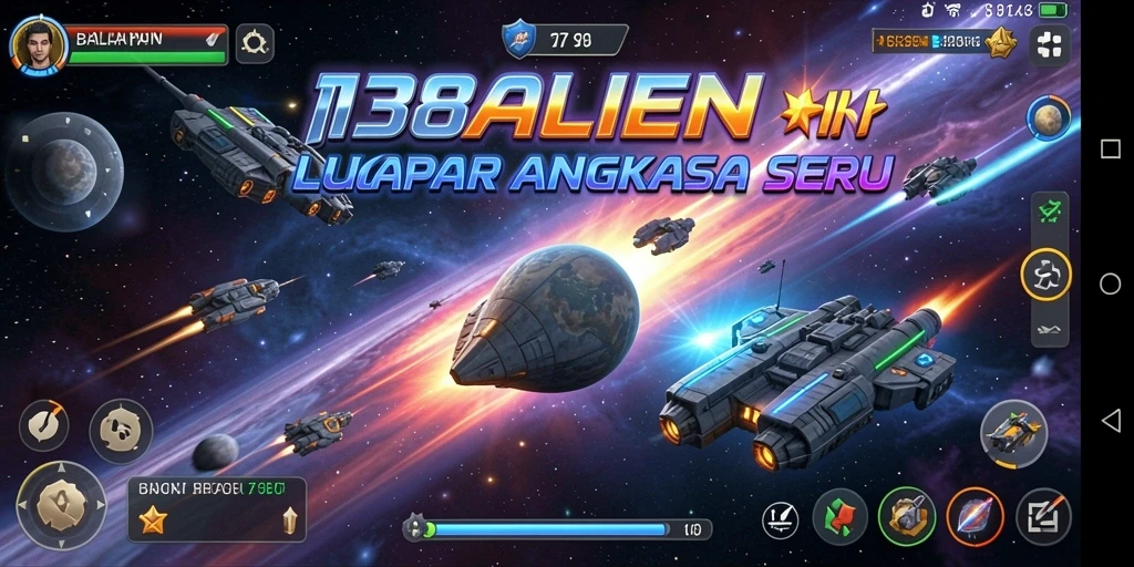 Gameplay seru di luar angkasa dengan kendaraan futuristik.