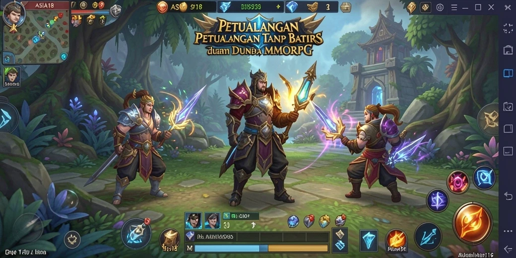 Tangkapan layar ASIA918 menampilkan aksi seru dalam dunia MMORPG yang luas.
