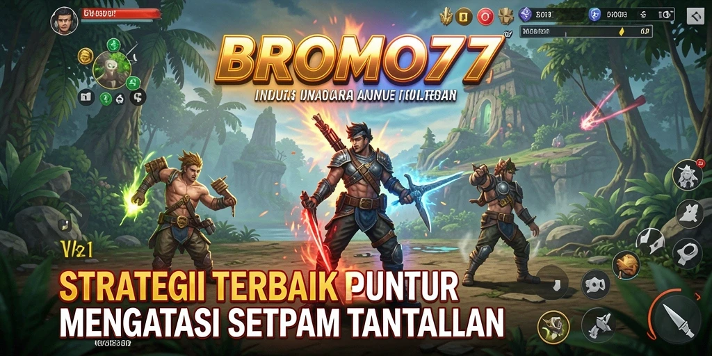 Screenshot utama BROMO77 menampilkan aksi gameplay strategi yang intens.
