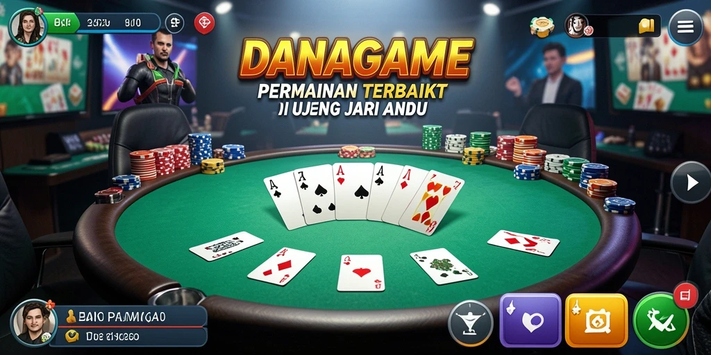 Tampilan menarik dari permainan Poker yang mendebarkan di DANAGAME.