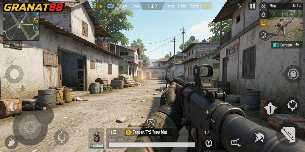 Tampilan gameplay mendebarkan dan penuh aksi di GRANAT88.