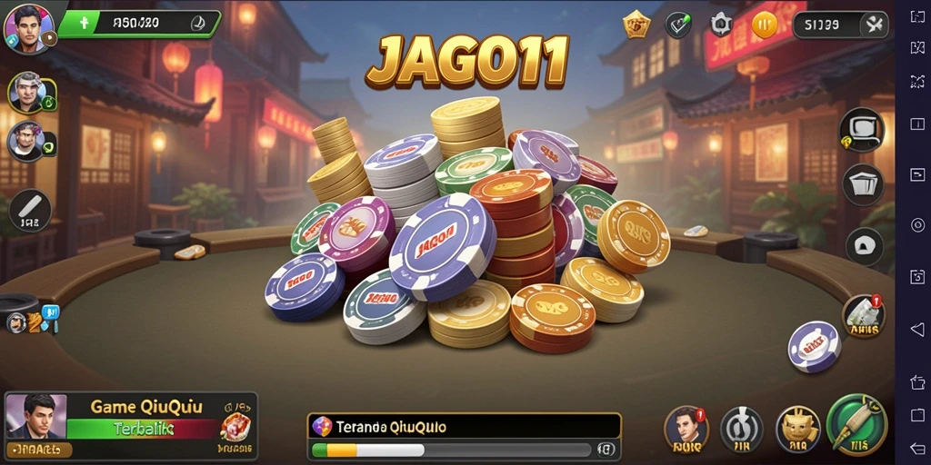 Screenshot JAGO11 menunjukkan aksi seru dalam permainan QiuQiu.