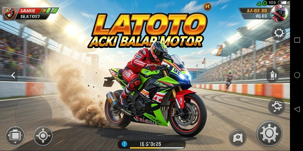 Gameplay intens dengan balapan motor yang mendebarkan di LATOTO.