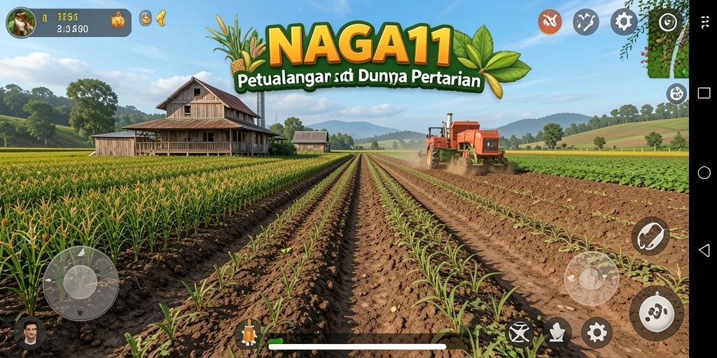Tangkapan layar gameplay NAGA11 dengan aktivitas pertanian yang menarik.