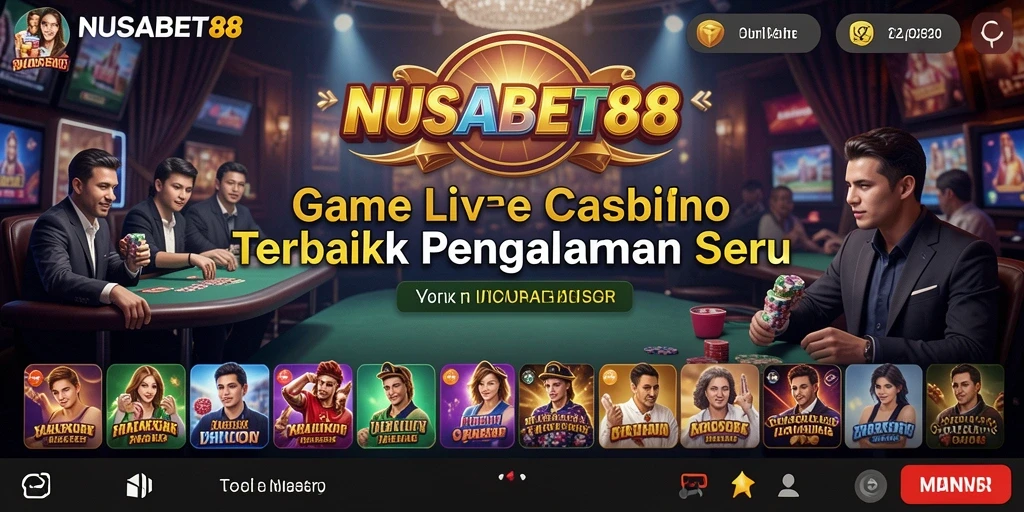 Tampilan gameplay NUSABET88 dengan dealer langsung dan permainan menarik.