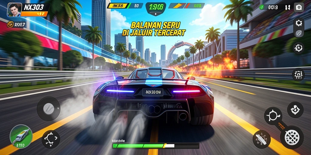 Tampak gameplay NX303 yang seru dan menantang.