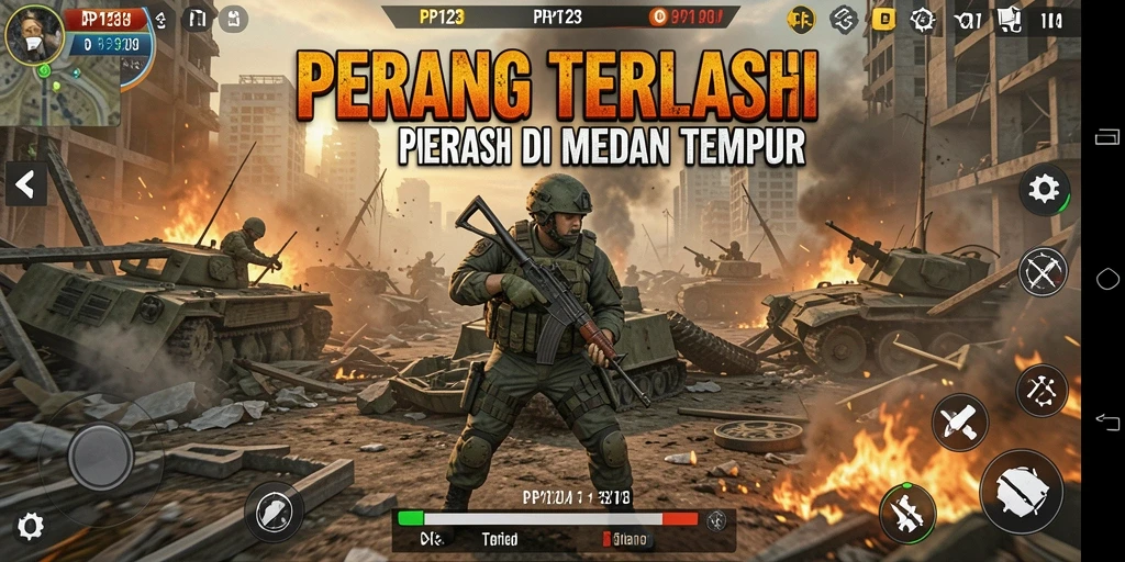 Gameplay seru dengan pertempuran intens di PP123