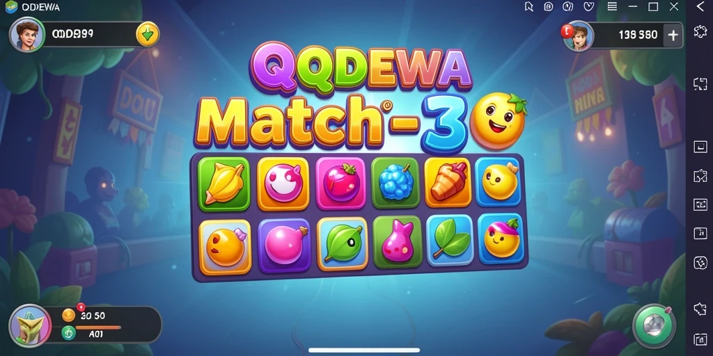 Tampilan gameplay seru dari QQDEWA dalam aksi Match-3.