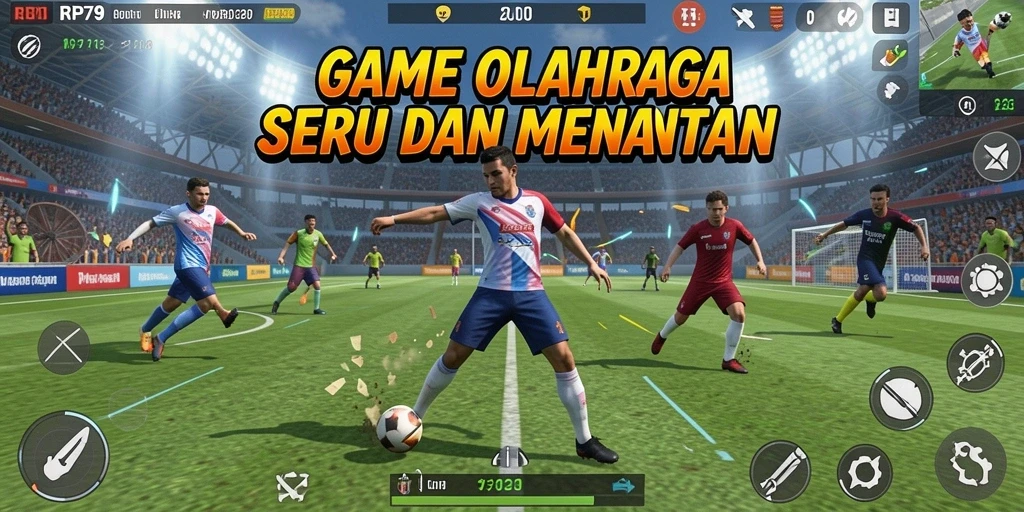 Screenshot dari gameplay RP79 yang menampilkan aksi olahraga seru.