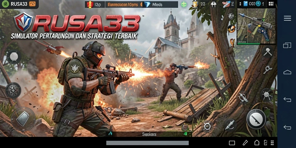 Tangkapan layar utama RUSA33 menampilkan aksi pertarungan yang menegangkan dalam gameplay SLG.