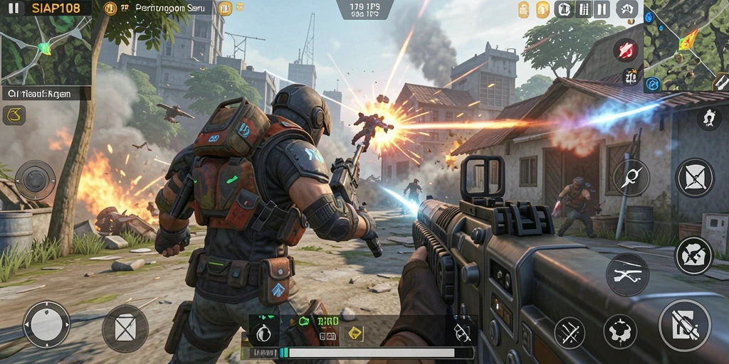 Screenshot menunjukkan aksi intense dalam gameplay TPS SIAP108.
