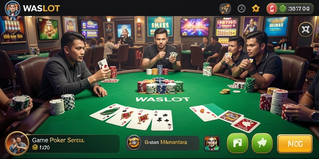Tangkapan layar WASLOT menunjukkan gameplay poker yang menarik dan interaktif.